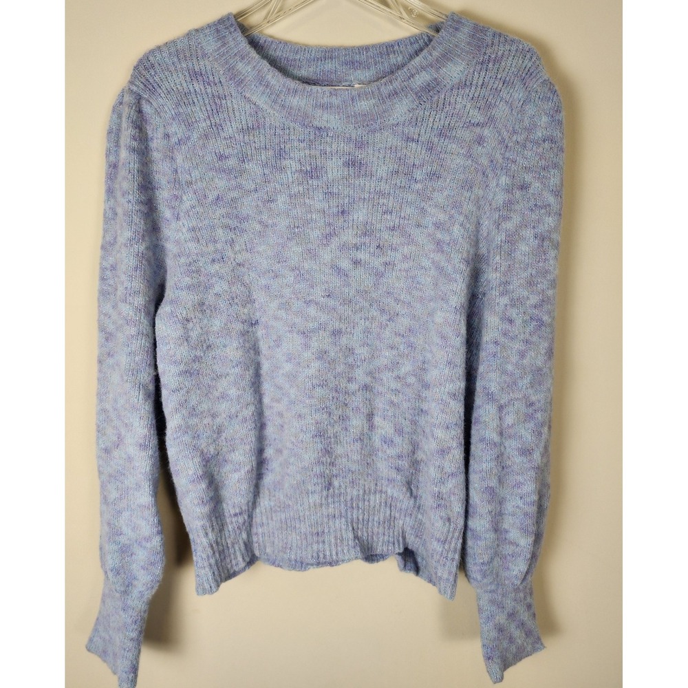 Time and Tru Sweater Womens L Blue Purple Sparkle Knit Pullover